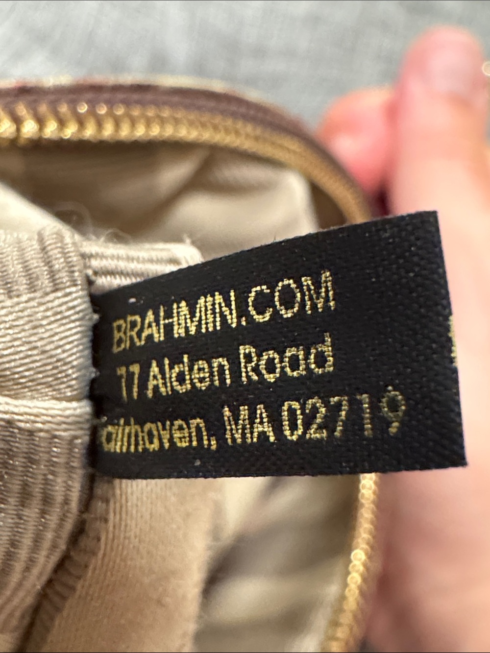 Brahmin Bag Supernova Melbourne Lorelei Bronze Metallic Croc-Embossed Crossbody - Picture 13 of 17